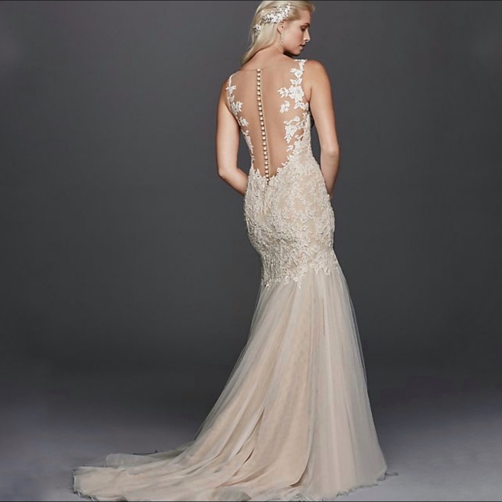 David’s Bridal Galiana Signature Trumpet Wedding gown.